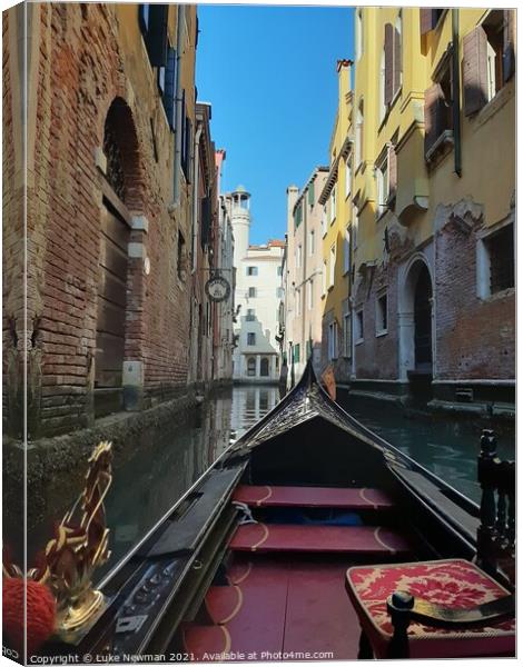 Venice Gondola Ride Canvas Print by Luke Newman