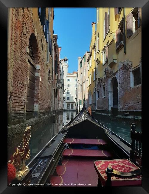Venice Gondola Ride Framed Print by Luke Newman