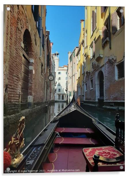 Venice Gondola Ride Acrylic by Luke Newman