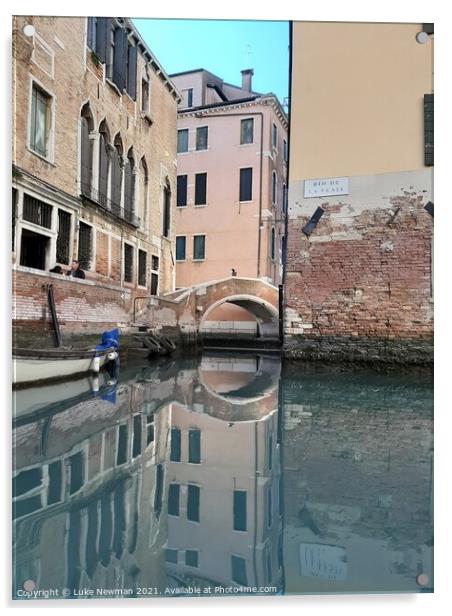 Venice Canal - Rio De La Veste Acrylic by Luke Newman