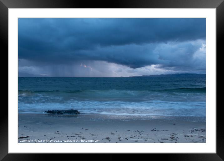 Storm, Camusdarach Framed Mounted Print by Liz Withey