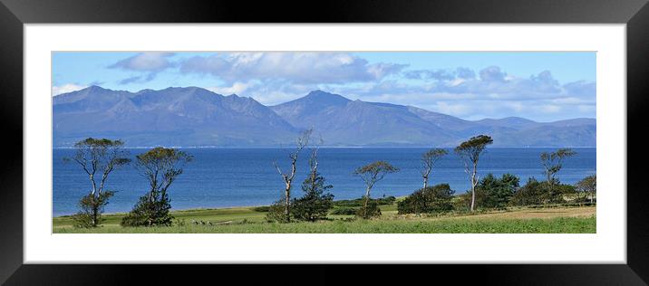 Arran mountain view from Portencross Framed Mounted Print by Allan Durward Photography