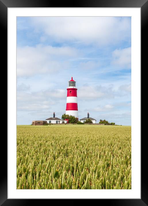Majestic Happisburgh Lighthouse Framed Mounted Print by Kevin Snelling