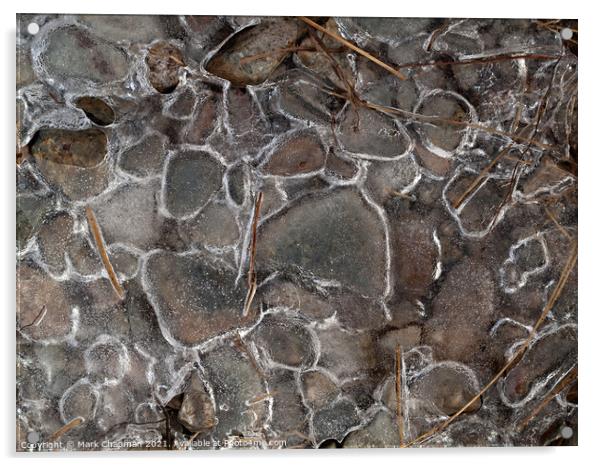 Patterned ice over pebbles Acrylic by Photimageon UK