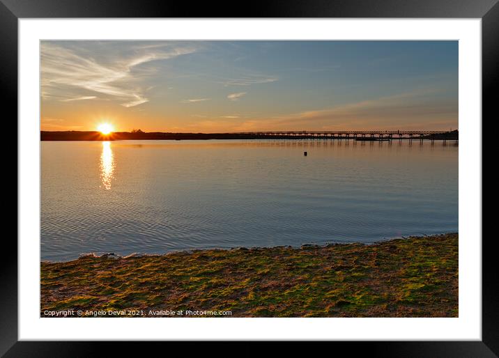 Tides and Sunset in Quinta do Lago Framed Mounted Print by Angelo DeVal