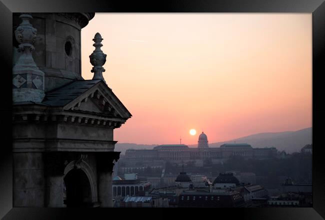 Sunset over Budapest, Hungary Framed Print by Neil Overy