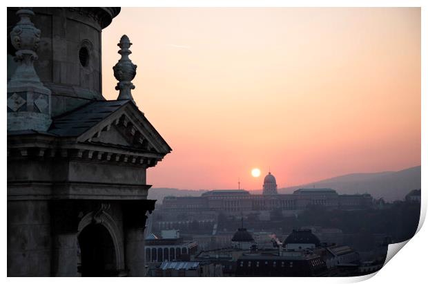 Sunset over Budapest, Hungary Print by Neil Overy