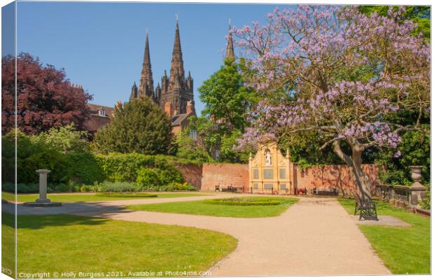 Triple-Spired Lichfield Cathedral: A Gothic Master Canvas Print by Holly Burgess