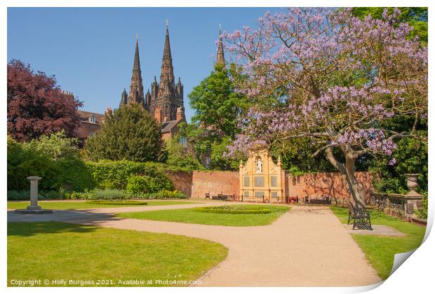 Triple-Spired Lichfield Cathedral: A Gothic Master Print by Holly Burgess
