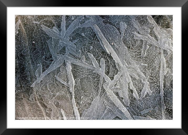 Hoar frost patterns on ice sheet Framed Mounted Print by Photimageon UK