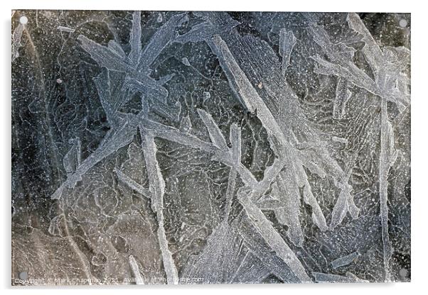 Hoar frost patterns on ice sheet Acrylic by Photimageon UK