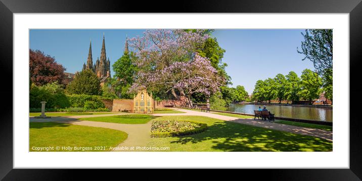 Lichfield Cathedral and grounds  Framed Mounted Print by Holly Burgess