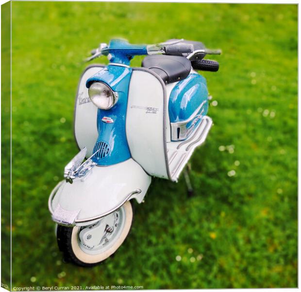 Timeless Icon Restored Lambretta Scooter Canvas Print by Beryl Curran