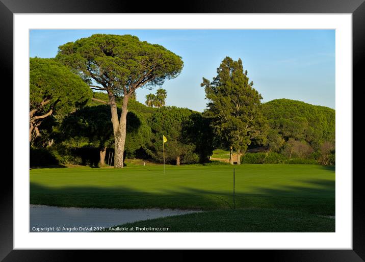 Trees and grassy Golf Course of Quinta do Lago Framed Mounted Print by Angelo DeVal