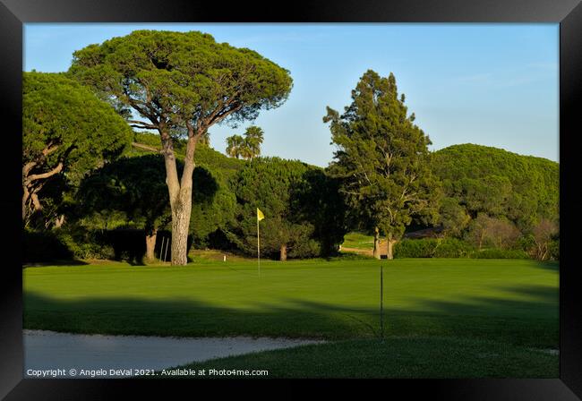 Trees and grassy Golf Course of Quinta do Lago Framed Print by Angelo DeVal