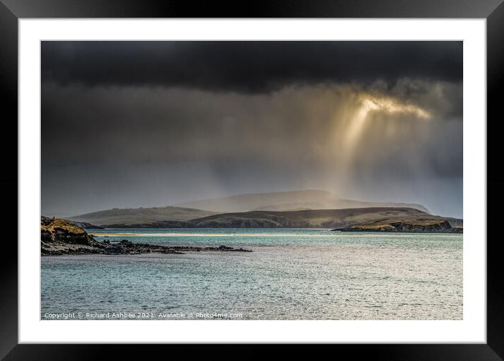 The light is outpoured on St Ninian's Isle Framed Mounted Print by Richard Ashbee