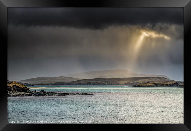 The light is outpoured on St Ninian's Isle Framed Print by Richard Ashbee