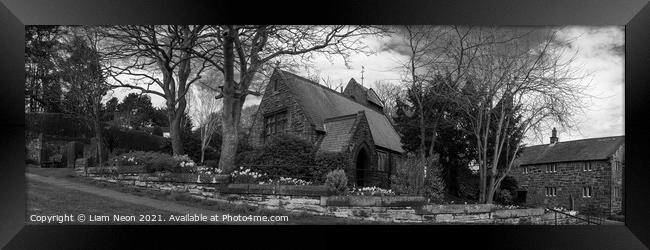 Caldy Village Church In Black and White, Wirral Framed Print by Liam Neon