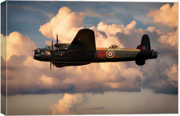 Lancaster Bomber AR-L Canvas Print by J Biggadike