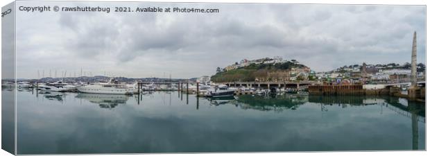 Torquay Harbour Panorama Canvas Print by rawshutterbug 