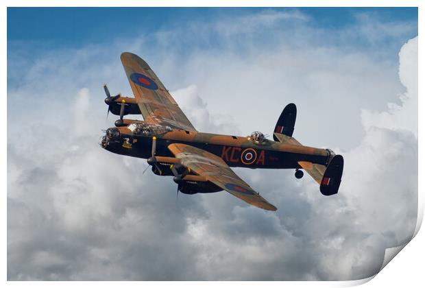 Lancaster Bomber Topside Print by J Biggadike