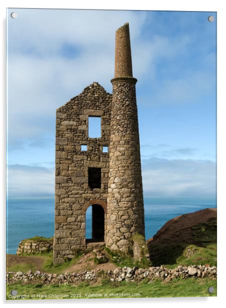 Old Cornish tin mine, Cornwall, England Acrylic by Photimageon UK
