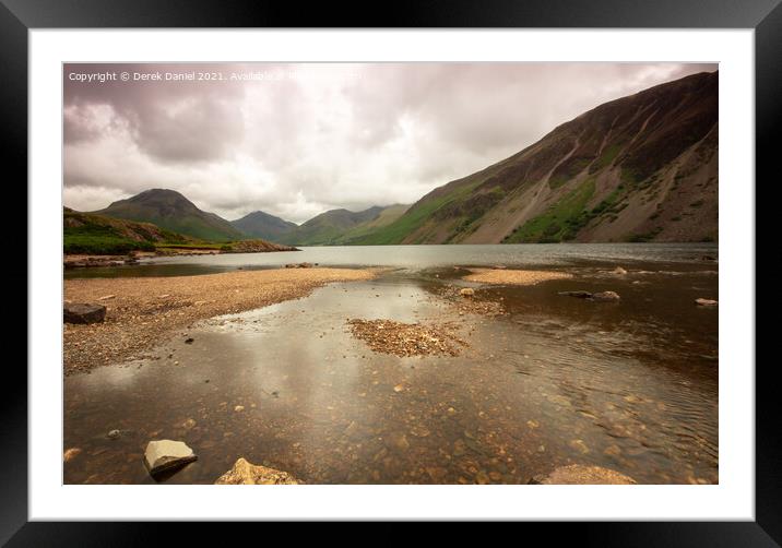 cloudy day at Wastwater in the Lake District #5 Framed Mounted Print by Derek Daniel