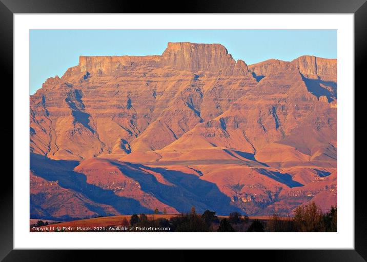 Central Drakensberg in Winter from Champagne Sports Resort South Africa Framed Mounted Print by Pieter Marais
