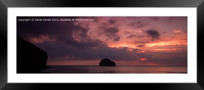 Majestic Cornish Sunset Framed Mounted Print by Derek Daniel