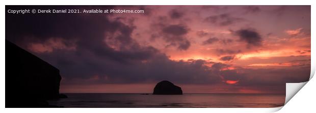 Majestic Cornish Sunset Print by Derek Daniel