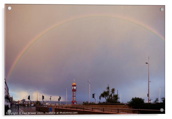 Weymouth over the Rainbow Acrylic by Paul Brewer