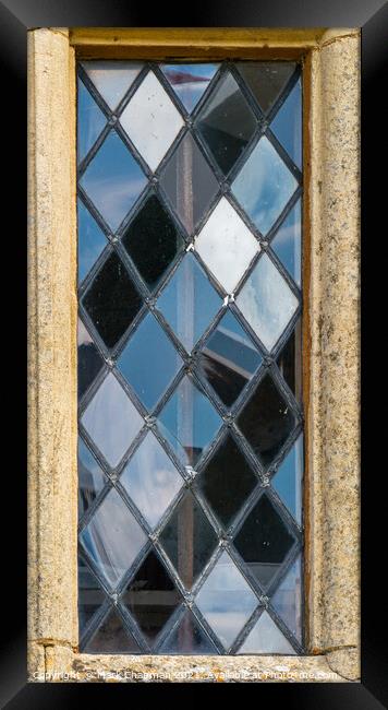 Reflections in old leaded glass window Framed Print by Photimageon UK