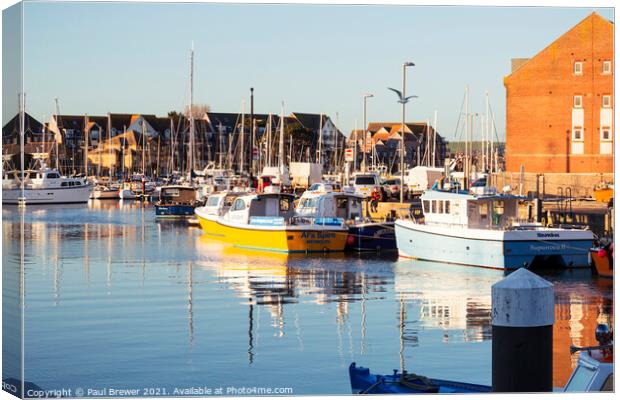 Weymouth Harbour and Marina Canvas Print by Paul Brewer