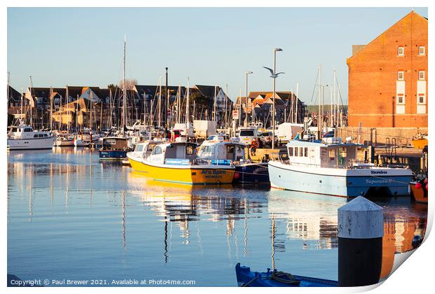Weymouth Harbour and Marina Print by Paul Brewer
