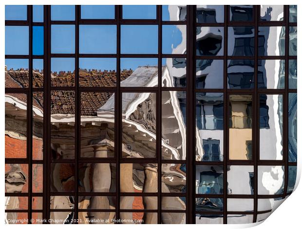 Reflections of old and new architecture, Ipswich, UK Print by Photimageon UK