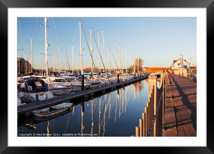 Weymouth Marina at Sunset  Framed Mounted Print by Paul Brewer