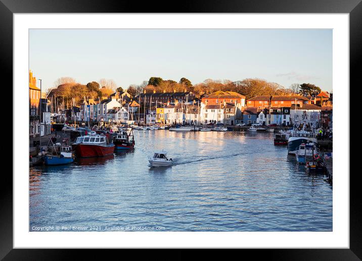 Weymouth Harbour in Winter Framed Mounted Print by Paul Brewer
