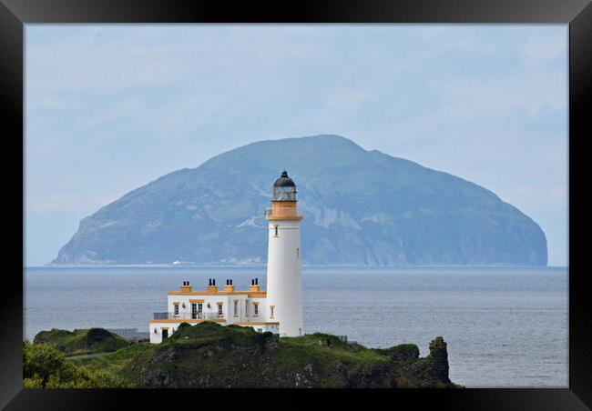 Ailsa Craig and Turnberry lighthouse Framed Print by Allan Durward Photography