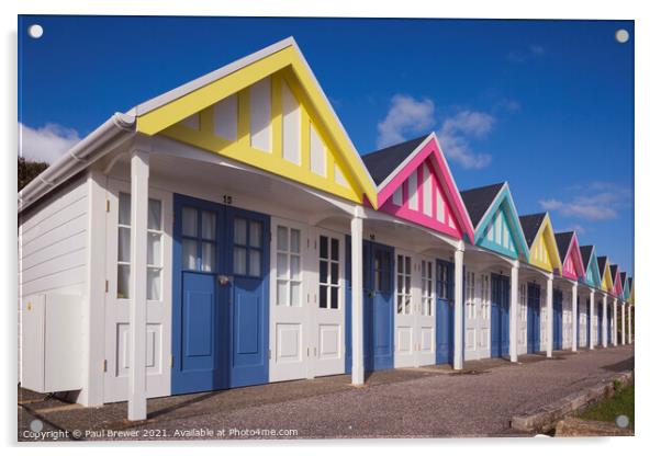 Weymouth Beach Huts Acrylic by Paul Brewer