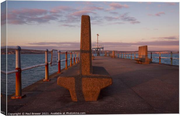 Weymouth Stone Pier Canvas Print by Paul Brewer