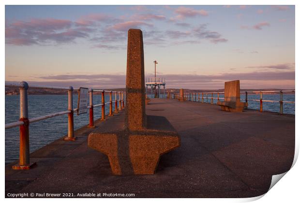 Weymouth Stone Pier Print by Paul Brewer