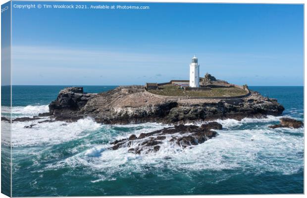 Godrevy Lighthouse Canvas Print by Tim Woolcock