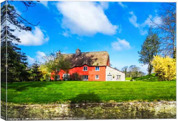 Thatched Cottage Canvas Print by Jane Metters