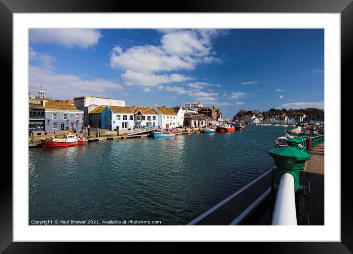 Weymouth Harbour in Winter Framed Mounted Print by Paul Brewer