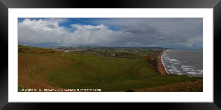 Dorsets Jurassic Coast Panoramic Framed Mounted Print by Paul Brewer