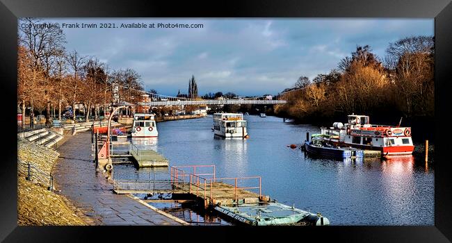 Looking down the River Dee towards Queen's Park Br Framed Print by Frank Irwin