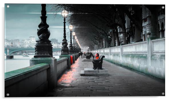 Albert Embankment Pathway Acrylic by Mark Jones