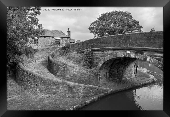 Macclesfield canal at Marple, Stockport, England Framed Print by Andrew Kearton