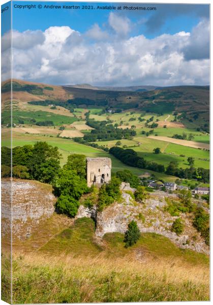 Peveril Castle and Cave Dale, Derbyshire, England Canvas Print by Andrew Kearton