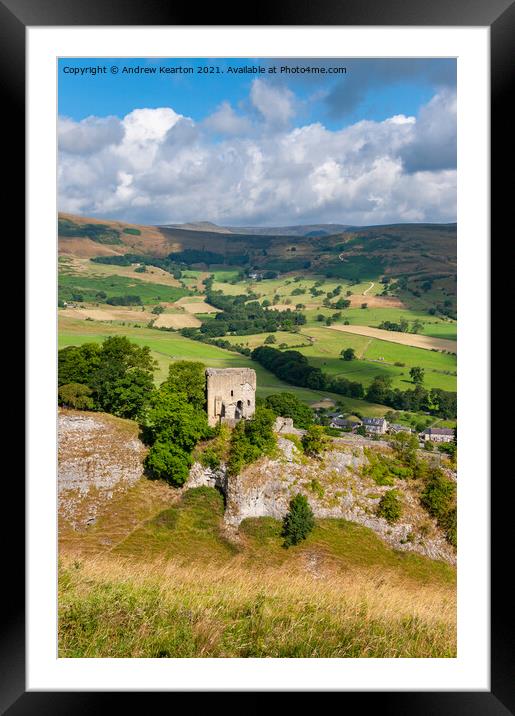 Peveril Castle and Cave Dale, Derbyshire, England Framed Mounted Print by Andrew Kearton